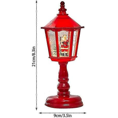 Lampe de table LED rouge effet neige avec musique, éclairage festif pour une ambiance chaleureuse et décorative. (1/4)