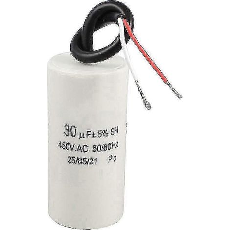 Condensateur de démarrage et de fonctionnement moteur 30uF 450 VCA 50/60 Hz CBB60 (connexion à 2 fils) (1/5)