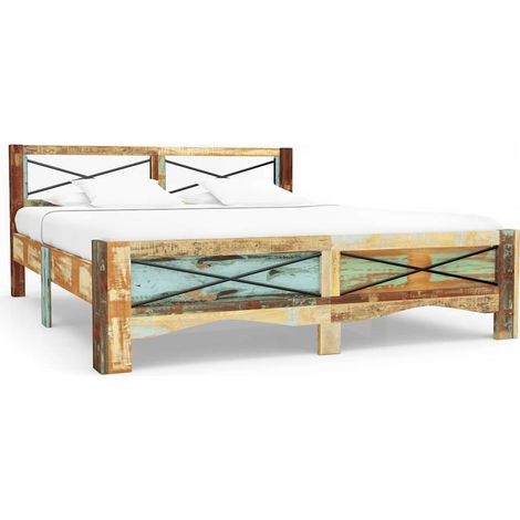 vidaXL Estructura de cama de madera maciza reciclada 180x200 cm (1/5)