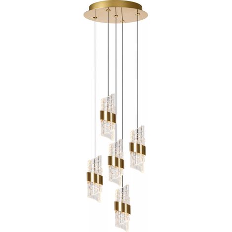 Lampada sospensione glamour vetro oro LED 7W Lucide (1/5)