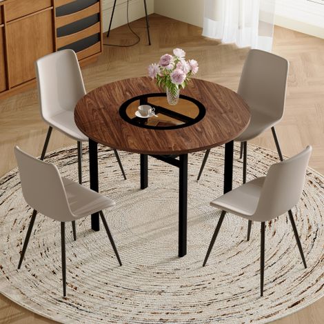Ensemble table ronde 100cm minimaliste moderne restaurant salle à manger (1/4)