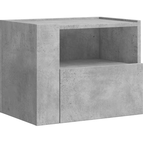 Comodino sospeso con cassetto 45 x 30 x 35 cm in multistrato grigio DEC034299