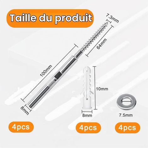 M6 42x65mm 304 Stainless Steel Caliper Screw with Thread U-Bolts with Nut and Counter Plate U-Bolts for Automotive, Marine and Industrial Applications (1/4)