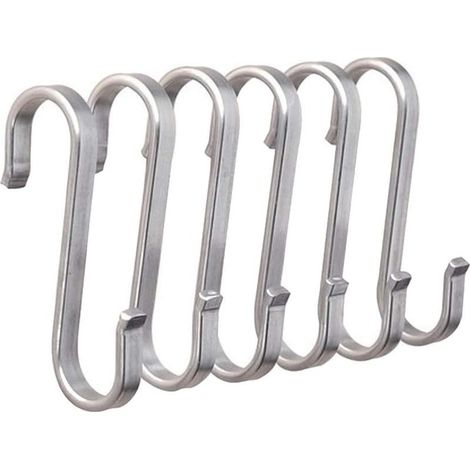 Crochets métalliques robustes en acier inoxydable 304 en forme de S pour suspendre les casseroles et poêles de cuisine, support de (1/5)