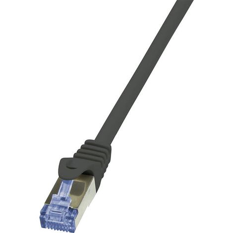 Logilink patchkabel cat6a  s/ftp awg26 pimf  0,25m schw.