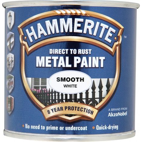 Hammerite Direct to Rust Smooth Finish White Metal Paint - 250ml