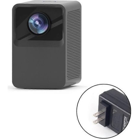 Tragbarer 1080p-Outdoor-Filmprojektor für TV-Box, Stick und DVD-Player – US-Stecker – Schwarz