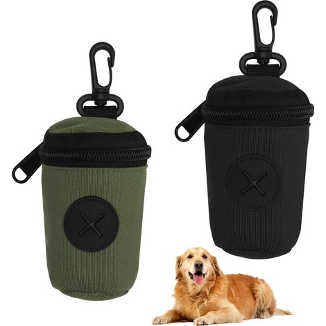 Lot de 2 porte-sacs pour chien, porte-sachets, pour chien, avec mousqueton, port à sachets pour chiens et (1/5)