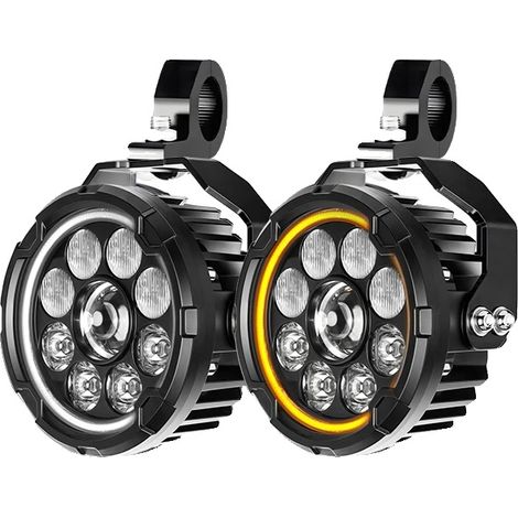 Faro LED, diseño compacto, resistente al agua y al polvo, luz diurna blanca y amarilla. (1/2)