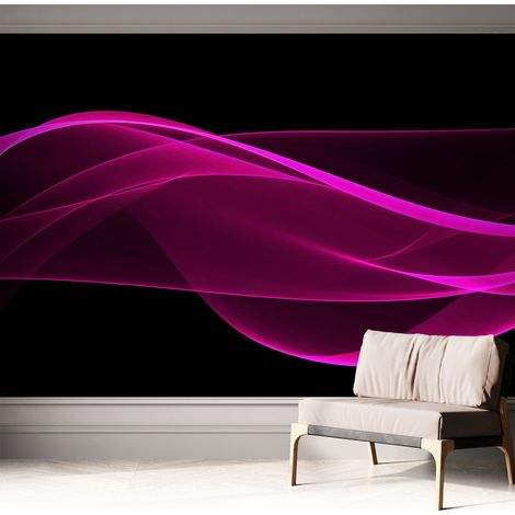 Papier peint adhésif décoratif avec colle pour salon chambre et bureau Installation rapide Rubans roses 312x219 cm (1/5)