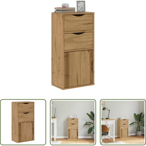 vidaXL Schubladen Beistellschrank - Beistellschrank mit Schubladen ODDA 40x24x79 cm Massivholz Kiefer (1/5)
