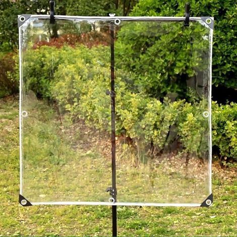 Bâche Transparente - Imperméable Résistante Déchirure - Pour Serre Tente Patio Voiture - 2 x 2 m (1/4)