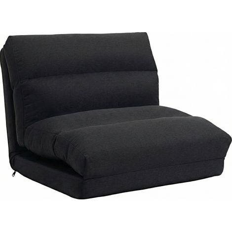 Verstellbarer Boden-Lazy-Sessel 70 x 72 x 56 cm, klappbar zum Liegesofa, schwarz (1/4)