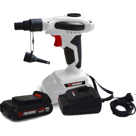 Petit gonfleur - X-Performer XPINFLA20LI - sans fil 20V - Débit d'air 480L/min - Batterie 2Ah et chargeur inclus (1/4)