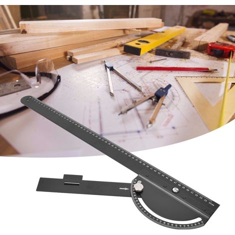 Règle de guidage mobile multifonctionnelle de 550 mm, outil de travail du bois pour la mesure des longueurs et des angles (1/5)