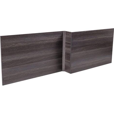 1700mm L Shape Calm Grey Effect Wood Shower Bath Front Panel