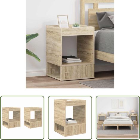 Wohnzimmer Beistelltisch - Beistelltisch 2 pcs Sonoma-Eiche 40 x 40 x 56 cm Holzwerkstoff (1/5)