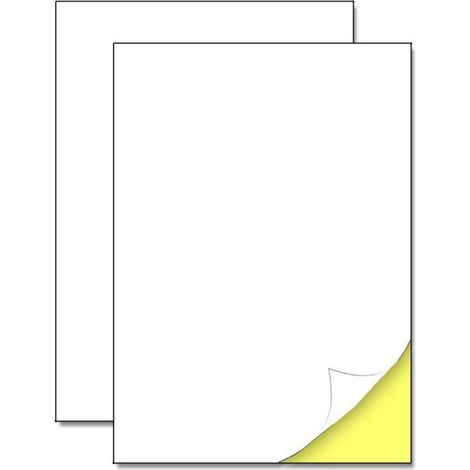 Papier autocollant imprimable A4 - - 50 feuilles - Surface mate blanche - Imprimable jet d'encre et laser (1/4)