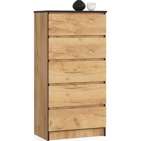 Kommode AKORD K60 Eiche Craft 60 cm 5 Schubladen B60 x H121 x T40 cm (1/4)