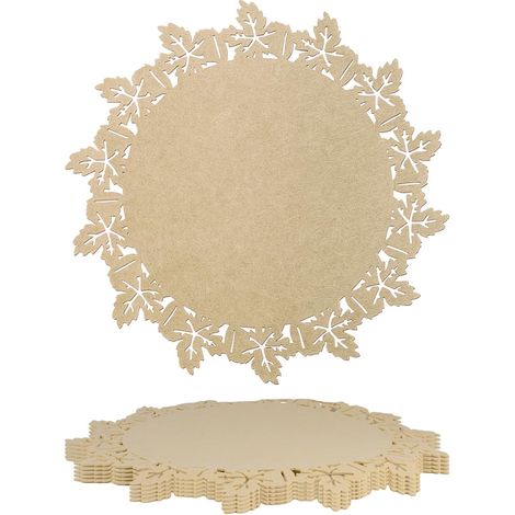Sets de Table en Feutre Set de Table Creux Beige 14.96 po sous Plats Ronds pour Décoration de Table de Mariage Tapis Antidérapant Résistant aux Rayures et à la Chaleur 6 pièce'Parent'-'-