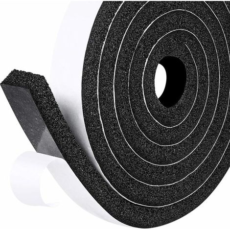 Bande adhésive d'étanchéité en mousse caoutchouc – 3 rouleaux 25mm x 12mm x 2m – Résistante aux intempéries et à l'humidité – Pour portes et fenêtres (1/4)