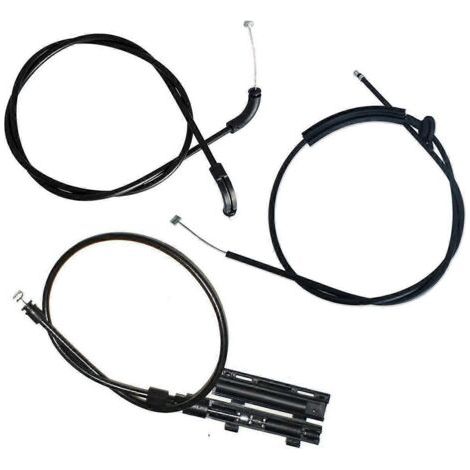 3-teiliges Motorhaubenentriegelungskabelset für BMW E65 E66 7er (Teilenummer 51237197474, schwarz) (1/5)