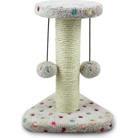 Sisal-Kratzbaum für kleine Katzen, Kätzchen-Kletterturm, Kratzbaum, Kletterbaum, Spielturm mit hängendem Spielzeug für Katzen, Braun, 22 x 20 x 28 cm. (1/4)