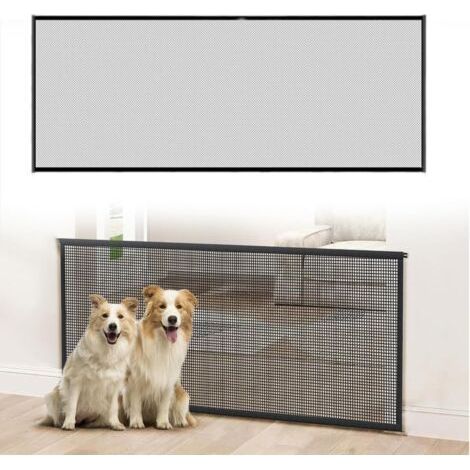 Retractable safety gate 180 x 72 cm, extendable baby gate, roll-up for children and small, medium and large dogs. (1/5)