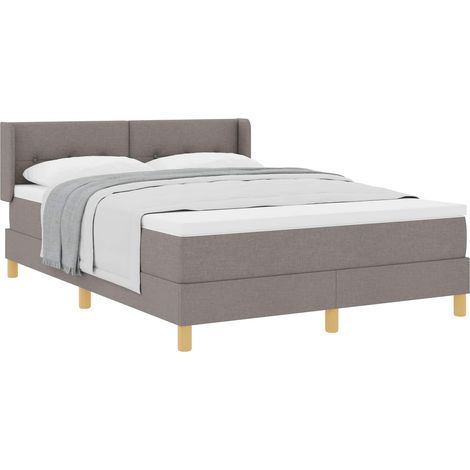 Maison Exclusive - Lit à ressorts avec tête de lit Taupe 200 x 160 cm tissu (1/5)