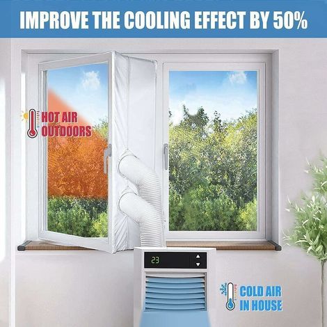 VURAHOME - 300Cm Kit Calfeutrage Climatiseur Fenêtre Joint De Fenêtre Climatiseur Tissu De Calfeutrage De Fenêtre Pour Toutes Les Climatiseur Portable Et Sèche-Linge Installation Facile Avec Instructi (1/5)