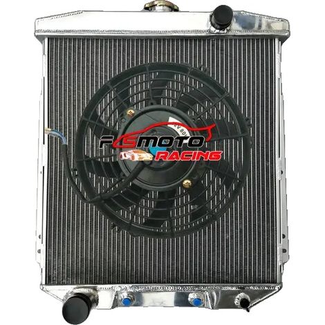 Radiador de aluminio, tamaño del núcleo 18 1/2 x 18 3/4 x 2 1/4 pulgadas, tubo de entrada 1 1/2 pulgadas, tubo de salida 1 3/4 pulgadas, 3 filas de refrigeración, enfriador de transmisión: Sí (1/5)
