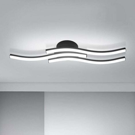 COMELY 18W LED Ceiling Light, Modern Ceiling Lamp with 3 LED Light Bars 6500K Cool White Light, Indoor Black Ceiling Light Fixture for Bedroom Living Room Kitchen