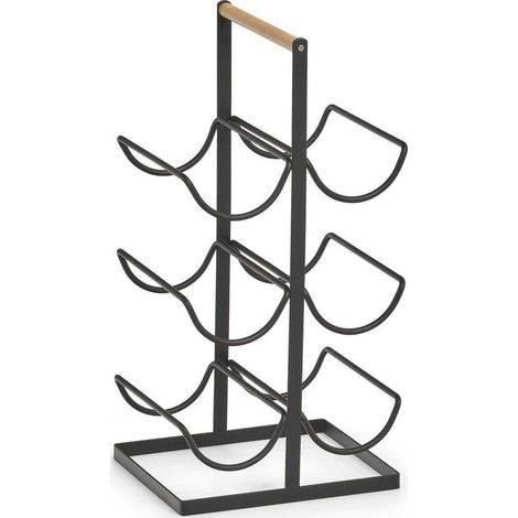 Zeller Modelo soporte para vino negro capacidad 6 botellas