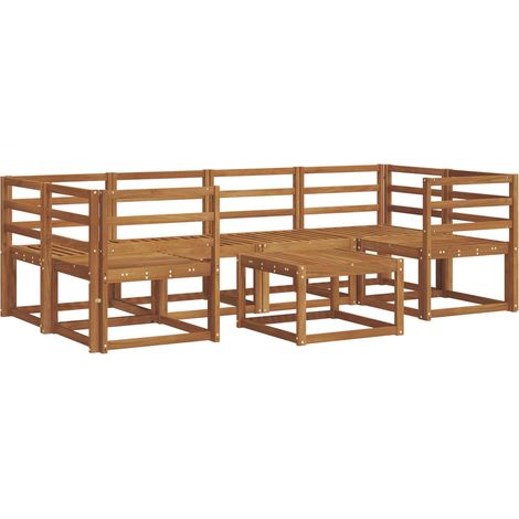 Conjunto de sofás de exterior 7 uds. Natural vidaXL (1/5)