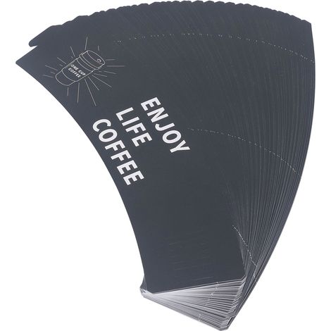 50 pièces manchons pour tasses café réglables en papier isolant thermique protège-tasse pour boisson thé au lait café (1/5)