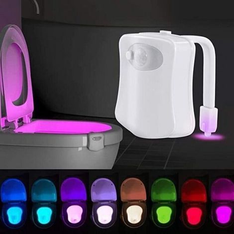 Luce notturna intelligente con sensore di movimento PIR per sedile WC, 16 colori, retroilluminazione impermeabile per tazza del WC S53933145