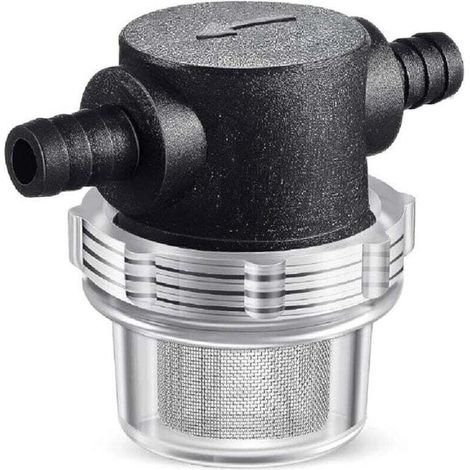 Twist On Tube Filtre de pompe à eau pour camping-car filtre de pompe à eau NPSM Entrée/Sortie avec 50 filtres en acier inoxydable maille filtre de rechange(noir) (1/4)