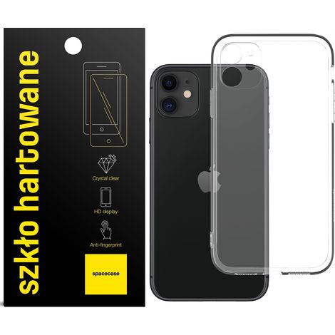 Custodia in silicone trasparente e incolore per iPhone 11 + Glass (1/5)