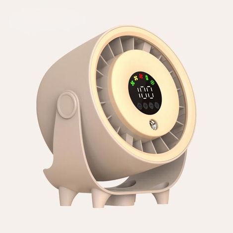 Ventilateur de circulation avec fonction brumisateur - Affichage numérique - Interface USB - Fixation murale/de bureau - Blanc cassé (1/5)