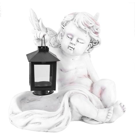 Lampe de jardin en résine pour extérieur, décoration lumineuse pour pelouse, sculpture artisanale en forme d'ange (1/5)