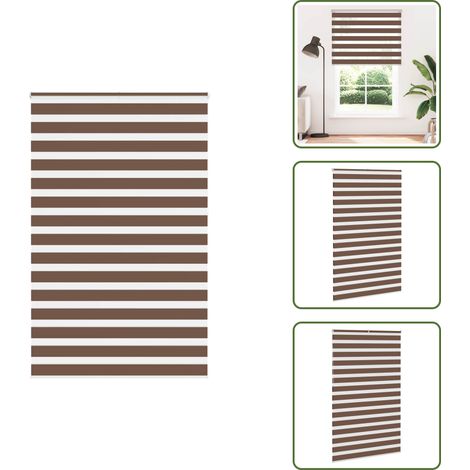 The Living Store Doppelrollo Braun 140x230 cm Stoffbreite 135,9 cm Polyester - Jalousie (1/5)