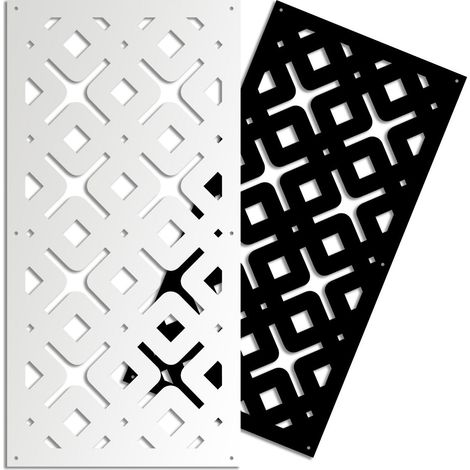 HORIZONTE - Panneau ajouré en PVC - Brise-soleil - Couleur : blanc - Dimension : 47x94 cm