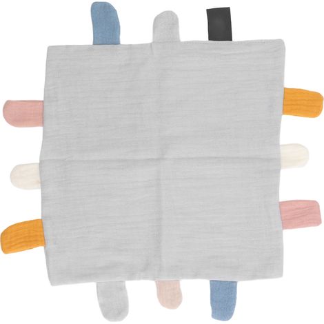 Lot doudou sécurisé gris, coton doux et respirant pour soulager l'anxiété, apaisant et confortable pour bébé (1/5)