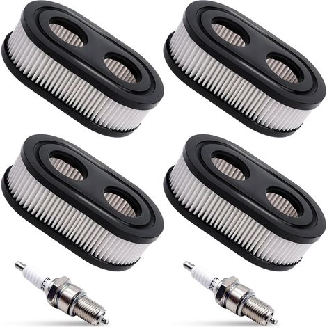 Lot de 4 Filtres à Air pour Tondeuse à Gazon avec 2 Bougies d'allumage pour Tondeuse à Gazon, Filtre a air pour Briggs et Stratton 798452 593260 594575 650EXI (1/5)