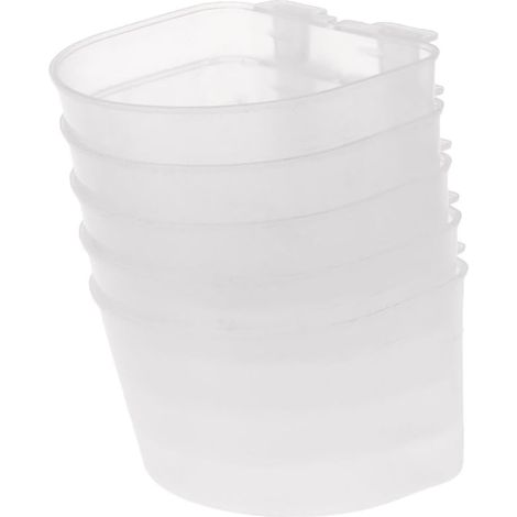 Ensemble de 5 mangeoires et abreuvoirs en plastique blanc pour oiseaux, idéal pour les perruches, les conures, les calopsittes et les inséparables.-AquaForge (1/5)