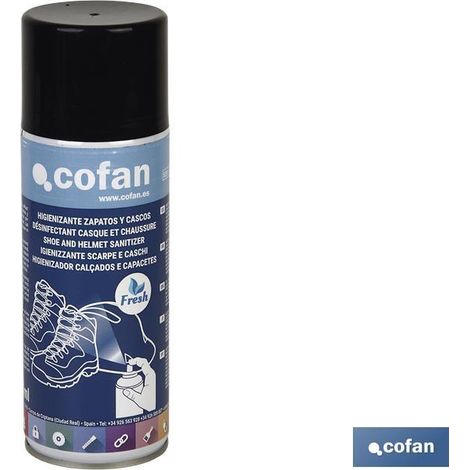 COFAN spray higienizante para calzado y cascos , Higienizante para calzados en formato spray. Este aerosol es ideal para higienizar de manera eficaz cualquier tipo de calzado. Con