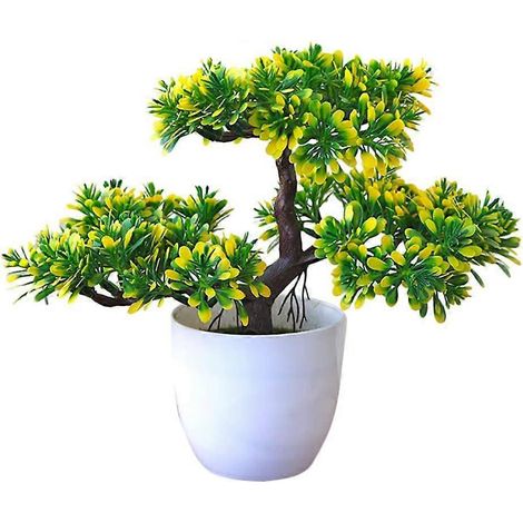 Plante artificielle en pot, bonsaï simulé avec champignon, plante en plastique réaliste, imperméable, pour la décoration de la maison, du bureau ou du jardin (1/4)
