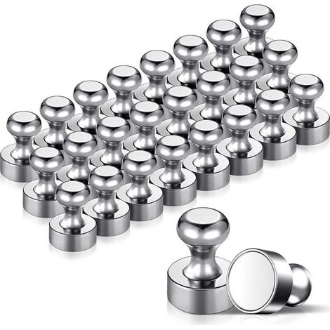 YMYNY 24PCS Aimant Puissant, Magnet Métalliques Aimant Puissant 12x16mm - Aimants en Acier Inoxydable Aimants Frigo pour Tableau D'affichage, Réfrigérateur etc. - avec Boîte de Rangement