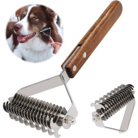 Coat King Râteau Pet Undercoat Rake Dog Dematting Peigne Pet Toilettage Brosse Outil Deshedding 17 + 9 Double Face Dents Undercoat Rake (DUAL) (1/5)