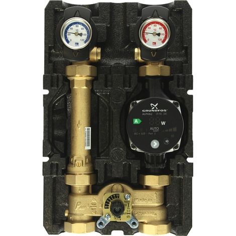 Module de circuit de chauffage K34 DN25 mél.3voies+bypass+Grundfos Alpha2 25-60